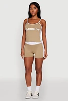 Womens Contrast Trim Brooklyn Graphic Cami,