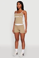Womens Contrast Trim Brooklyn Graphic Cami,