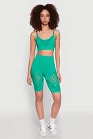 Womens Seamless Laser Cut Cami Crop Top,