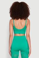 Womens Seamless Laser Cut Cami Crop Top,