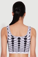 Womens Seamless Geometric Print Crop Top, Multi, Size S-M