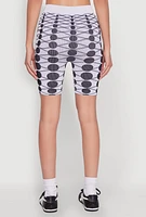 Womens Seamless Geometric Print Biker Shorts, Multi, Size S-M
