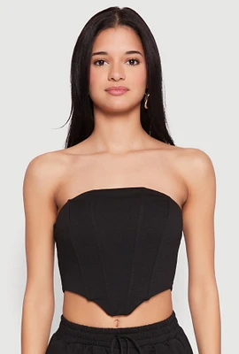 Womens Zip Back Corset Tube Top,