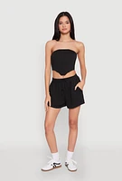 Womens Zip Back Corset Tube Top,