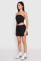 Womens Zip Back Corset Tube Top,