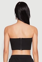 Womens Zip Back Corset Tube Top,