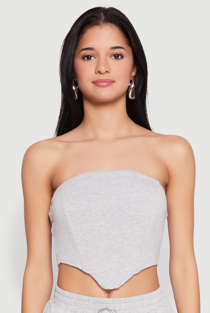 Womens Zip Back Corset Tube Top,