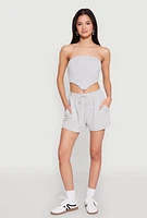 Womens Zip Back Corset Tube Top,