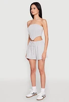 Womens Zip Back Corset Tube Top,