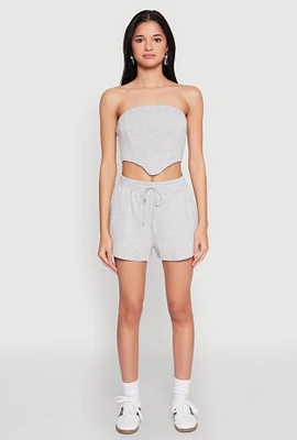 Womens Side Pocket Sweatshorts, Grey, Size XL