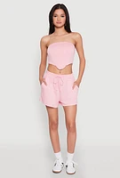 Womens Side Pocket Sweatshorts, Pink, Size XL