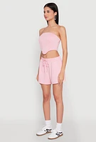 Womens Side Pocket Sweatshorts, Pink, Size XL
