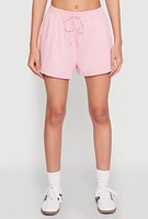 Womens Side Pocket Sweatshorts, Pink, Size XL