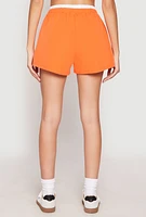 Womens Contrast Waistband Side Stripe Shorts, L