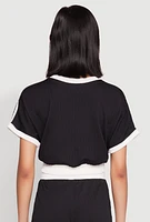 Womens Contrast Trim Crop Top,