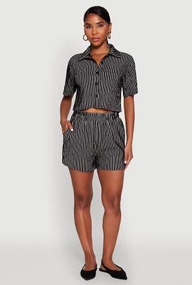 Womens Striped Shorts, L