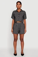 Womens Striped Shorts, L