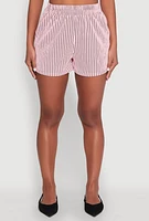Womens Striped Shorts, Pink, Size XL