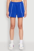 Womens Contrast Piping Pocket Shorts,