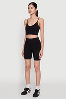 Womens Textured Knit Cropped Cami Top,