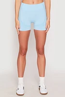 Womens Seamless Contrast Detail Biker Shorts,