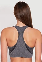 Womens Seamless Racerback Active Crop Top, Grey, Size S-M