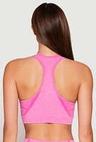 Womens Seamless Racerback Active Crop Top, Pink, Size M-L