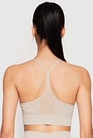 Womens Seamless Marled Cami Sports Bra,