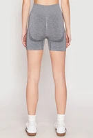 Womens Seamless Marled Biker Shorts,