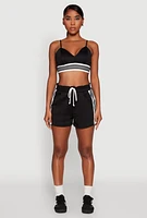 Womens Varsity Striped Detail Bralette, Black, Size XL