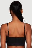Womens Varsity Striped Detail Bralette, Black, Size XL