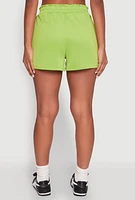 Womens Contrast Side Stripe Paper Bag Waist Short,
