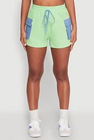 Womens Chambray Cargo Pocket Sweatshorts,