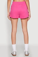 Womens High Waist Cargo Pocket Sweatshorts, Pink,