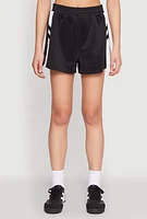 Womens Varsity Stripe Contrast Trim Shorts,