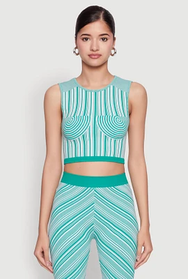 Womens Seamless Patterned Cropped Tank Top,