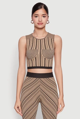 Womens Seamless Patterned Cropped Tank Top,