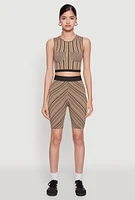 Womens Seamless Patterned Cropped Tank Top,