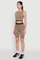 Womens Seamless Patterned Cropped Tank Top,