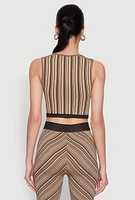 Womens Seamless Patterned Cropped Tank Top,