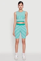 Womens Seamless Patterned Biker Shorts,