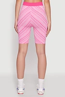 Womens Seamless Patterned Biker Shorts, Pink, Size S-M