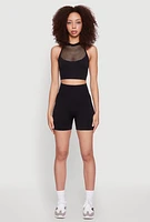 Womens Seamless High Waisted Bike Shorts with Laser Cut,