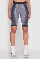 Womens Seamless Geometric Patterned Biker Shorts, Multi, Size S-M