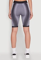 Womens Seamless Geometric Patterned Biker Shorts, Multi, Size S-M