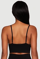 Womens Seamless Rhinestone Ribbed Crop Top,