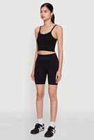 Womens Seamless Cropped Cami, Black, Size S-M