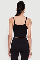 Womens Seamless Cropped Cami, Black, Size S-M