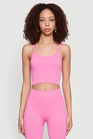 Womens Seamless Cropped Cami, Pink, Size M-L