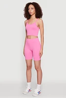 Womens Seamless Cropped Cami, Pink, Size M-L